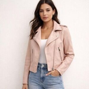 Pink Faux Leather Jacket (XS) New Primark, pink jacket